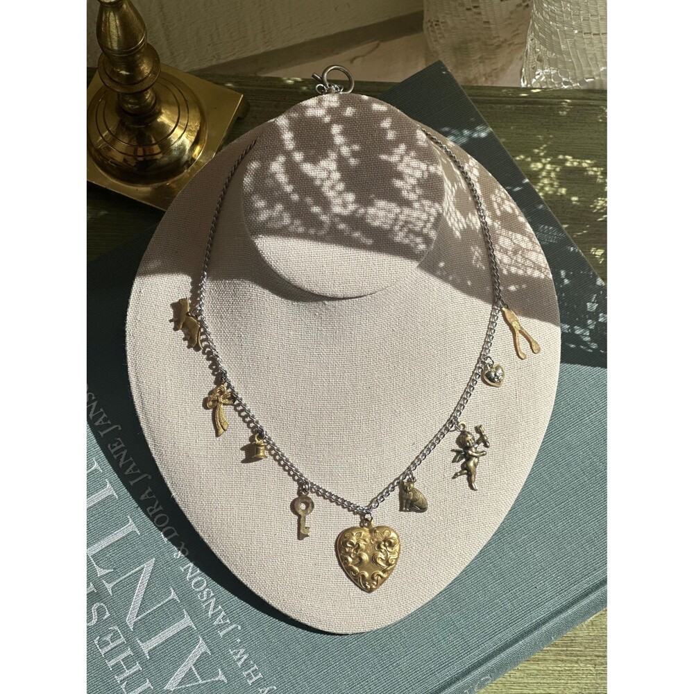Mixed Metal Menagerie Charm Necklace - Grunge Alt Jewelry - Eclectic Jewellery
